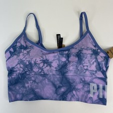 Victoria's Secret Pink Active Seamless Lightly Lined Sports Bra Blue Purple XL