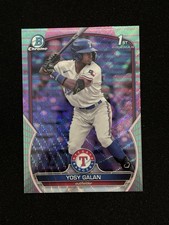 2023 Bowman Chrome Yosy Galan Aqua Pink Vapor Refractor /125 Rangers #BCP-221