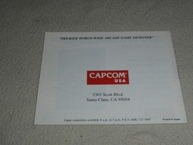 NINTENDO NES INSTRUCTION MANUAL ONLY STREET FIGHTER 2010 THE FINAL FIGHT CAPCOM