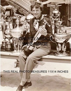1936 NATIONAL AIR RACES AMELIA EARHART WIN 11x14 PHOTO AIRPLANE AVIATION PIONEER