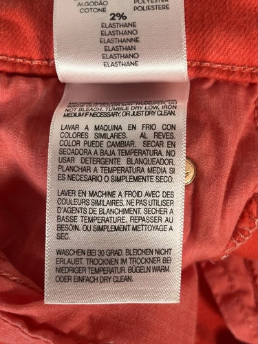 MOTHER Women's Size 24 The Stunner Ankle Fray Play Date Tomato Wash Jeans - Picture 14 of 16