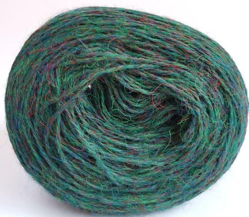 Alpaca Wool Skeins 100% Baby Alpaca Yarn Sport Weight Lot- 5  Green Melange C818 image 6