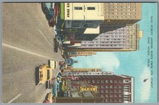 Postcard Fort Worth TX Main Street looking north from 9th St vintage cars Hotel