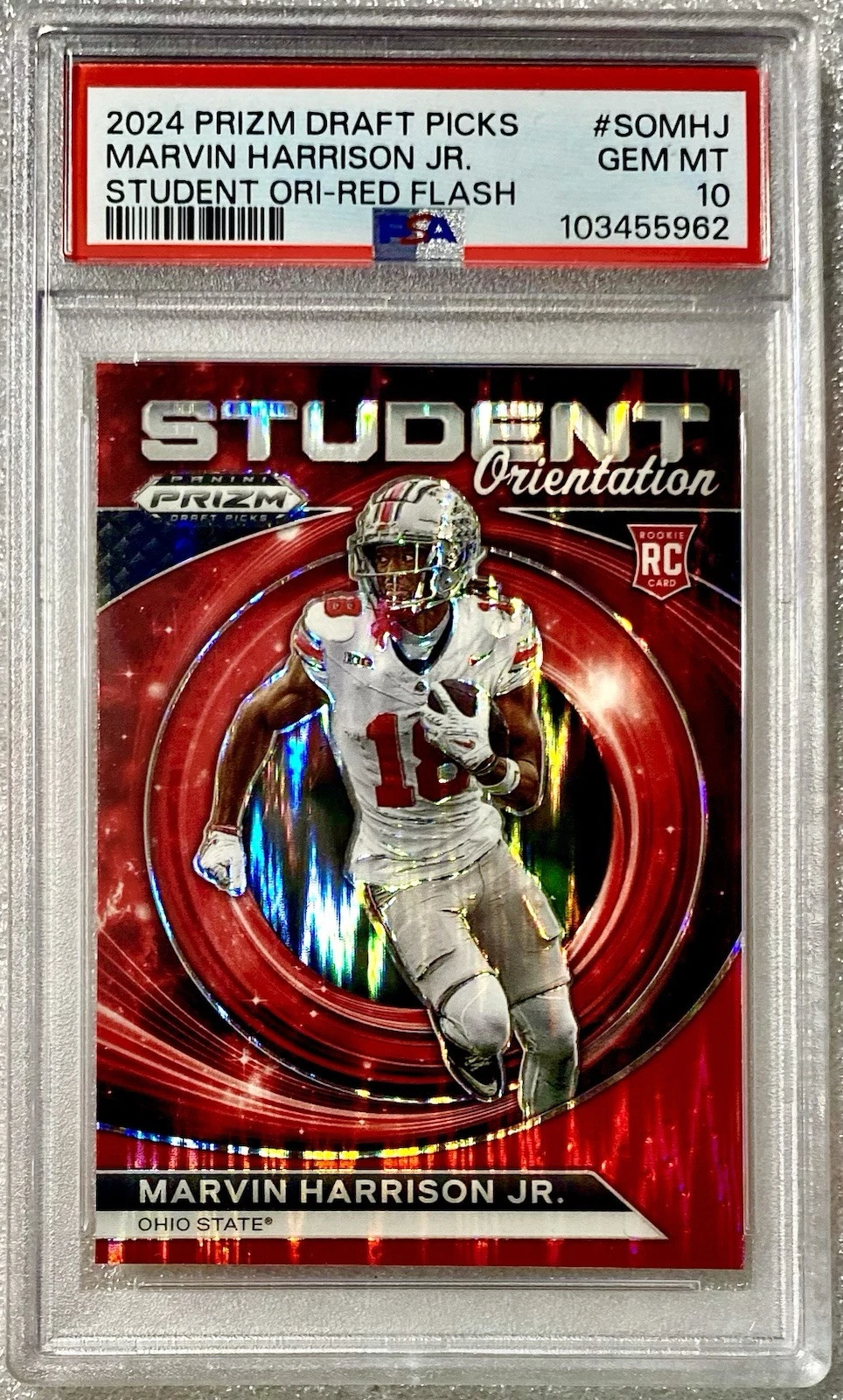 Marvin Harrison Jr. Panini Prizm Draft Picks Student Orientation #SOMHJ Red Flash