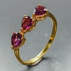 Handmade Natural Rhodolite Ring 925 Sterling Silver Size 6 /R482453