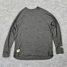 Tracksmith Shirt Mens Large Gray Merino Wool Long Sleeve Running Hike Gorpcore