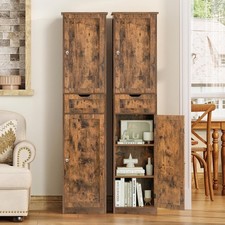 67" Tall Storage Cabinet Bathroom Cabinet W/ Drawer Adjustable Shelves Cabinet