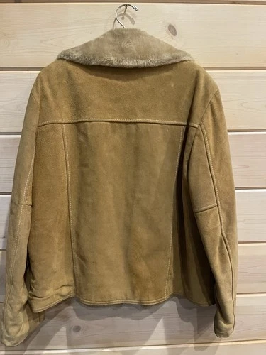 Vintage 70s JCPenney Suede Sherpa Jacket Mens 44 Reg Western Rancher Brown image 5