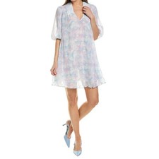 GANNI Plissé Pleated Mini Dress Cherry Blossom Floral (Size EU 36 / S) 