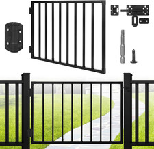 Outdoor Deck Fence Gate Kit, 32''H X 48''W Heavy Duty Steel Gate Anti-Rust Fence