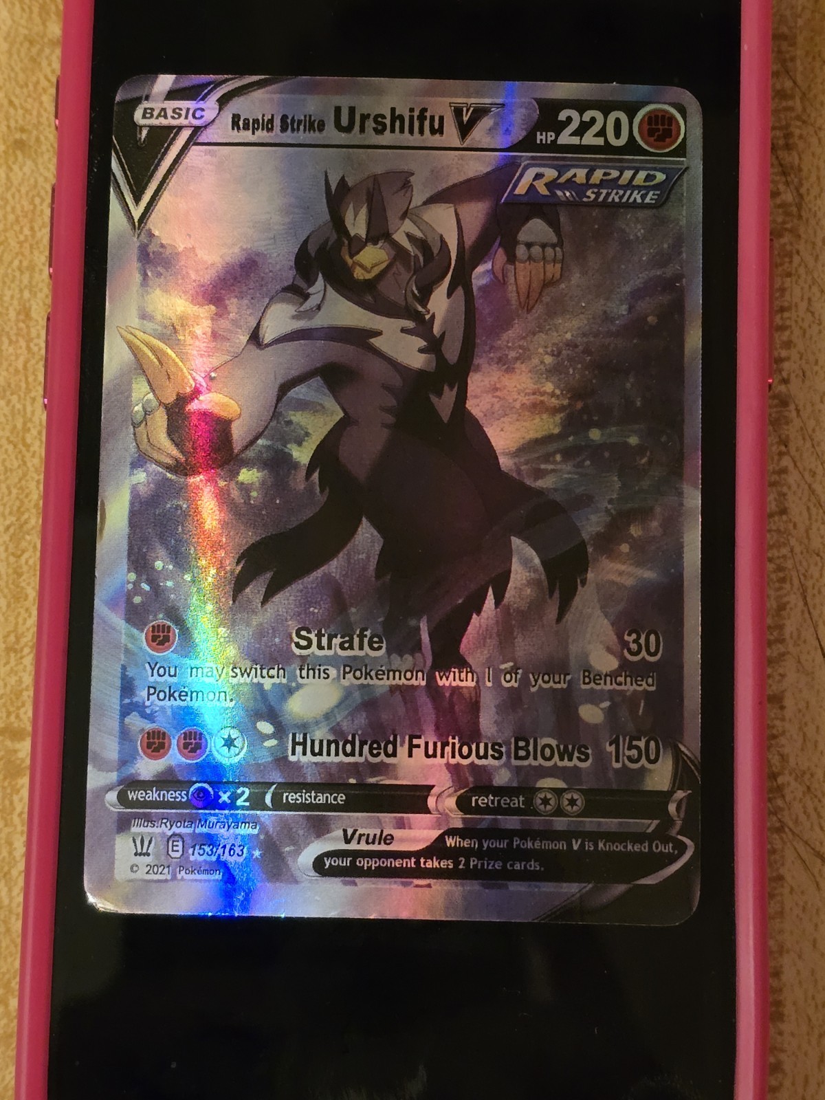 Alternate Art - Rapid Strike Urshifu V Pokémon Sword & Shield Battle Styles #153