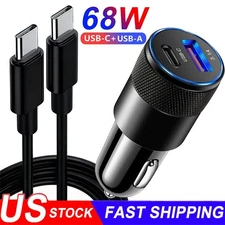 68W Fast Charge USB PD Type-C Car Charger Adapter For iPhone 17 16 15 Pro Max 14