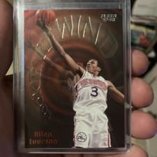 1997 FLEER ROOKIE REWIND #5 ALLEN IVERSON 76ERS Basketball Card . rookie card picture