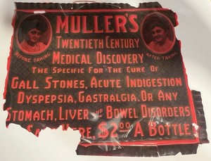 Vintage antique Muller's Twentieth Century Drugstore Sign