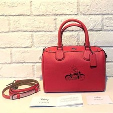 Coach x Disney Mickey Mouse Mini Bennett Satchel F59371 2way Red Leather UNUSED