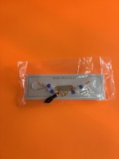 Beaded Gold Baby Bracelet with Dangle Charm Blue White Black for Unisex Toddler