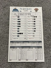 Trenton Thunder Altoona Curve Game Used Lineup Card 5/28/2019