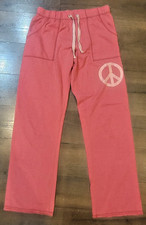 Vintage Pink Victoria's Secret Sweatpants Lounge Pants XS Y2K Peace Wide Leg