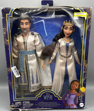Disney Wish King Magnifico  Queen Amaya Dolls - 2-Pack Posable Fashion Dmg Box