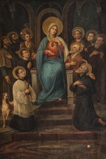 G. Mancinelli (1813-1875), pittore corte Borbonica Napoli 800 - Maria tra Santi