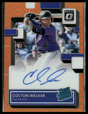 2022 Donruss Optic #RRS-CW Colton Welker Rated Rookie Auto Orange Prizm #/100