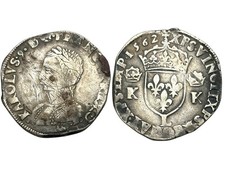 France, Charles IX, Teston, Bayonne, 1562 AD. [ROY_12]