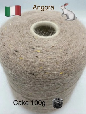 Angora 75 Italy Luxury Yarn 100g Cake Angora 75% Vi 5% Pa 20% Tweed Oatmeal New