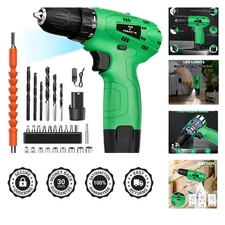 Versatile 12V Power Drill Set with 19 Speed Settings & Complete Accessory Kit