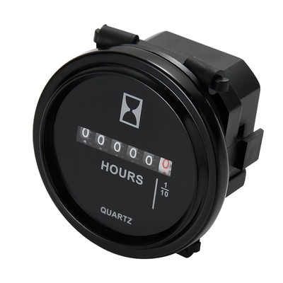 Jayron AC 110V to 250V Round Quartz Hour Meter Gauge,Mechanical 110-220V 
