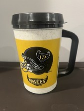 Vintage Baltimore Ravens Aladdin Travel Mug 7-Eleven NFL Fox Sunday Cup With Lid