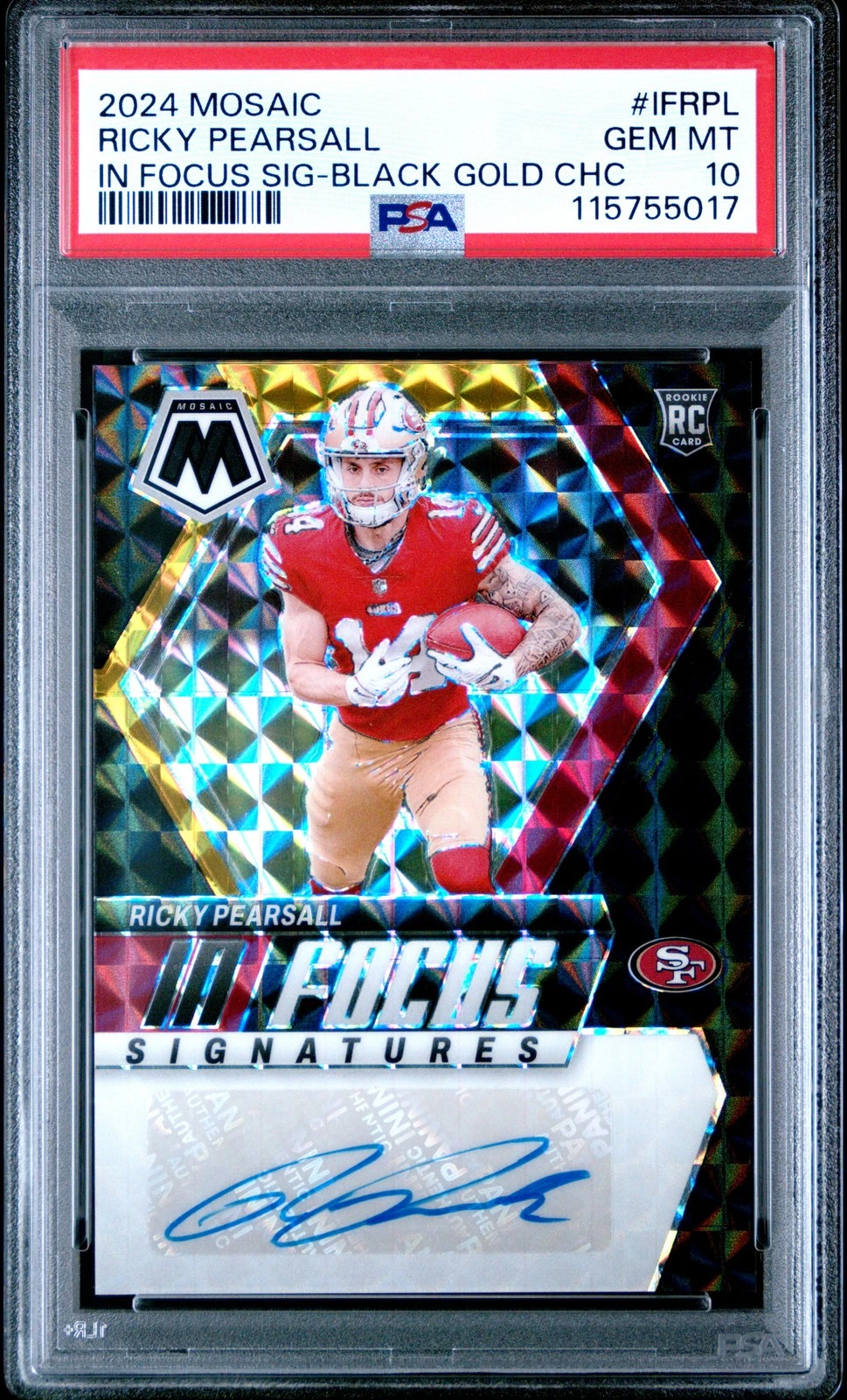 Ricky Pearsall Panini Mosaic in Focus Signatures #IFRPL Black Gold Choice