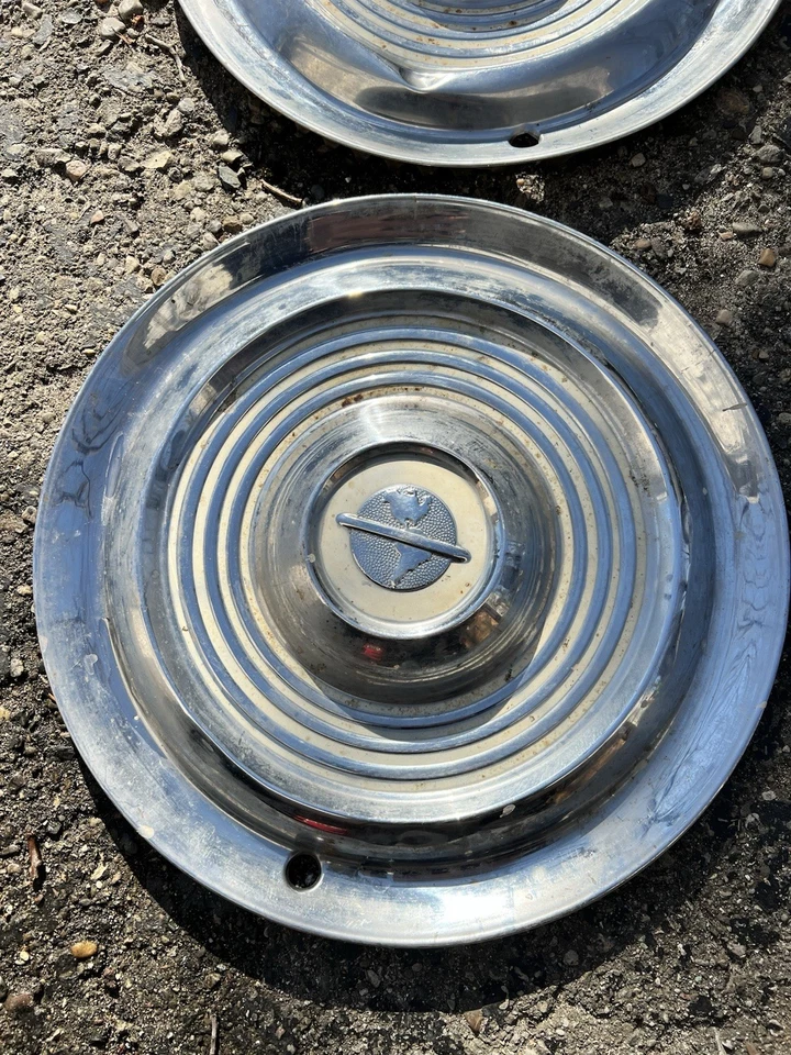 Tapacubos Gm Oldsmobile Super 88 Globe World cubiertas de rueda vacaciones años 50 Hot Rod Foto 3 de 4