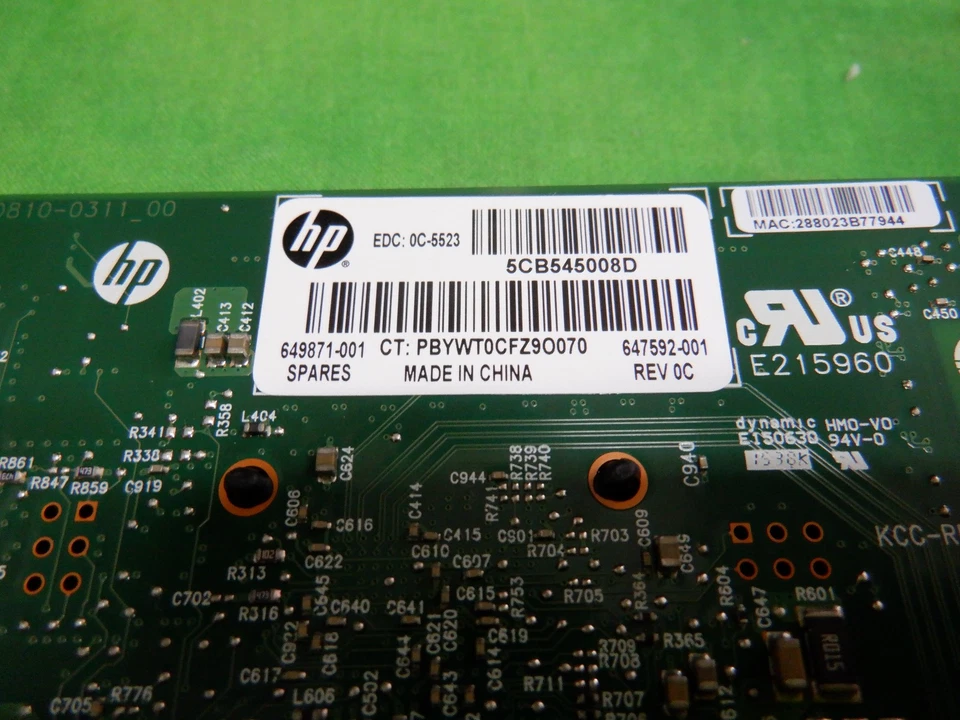 HP 647594-B21 Ethernet 1Gb 4-Port 331T Adapter Card 649871-001 647592-001 - Image 4 of 4