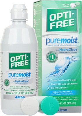 Puremoist Multi-Purpose Contact Lens Cleaning and Disinfecting Solution with Len
