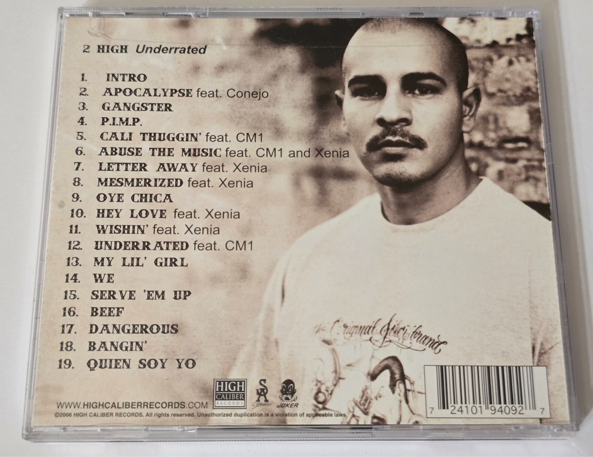洋楽 2 HIGH CD G-RAP G-FUNK CHICANO 2 HIGH UNDERRATED CD RAP HIGH CALIBUR RECORDS 2006 CHICANO LATIN G