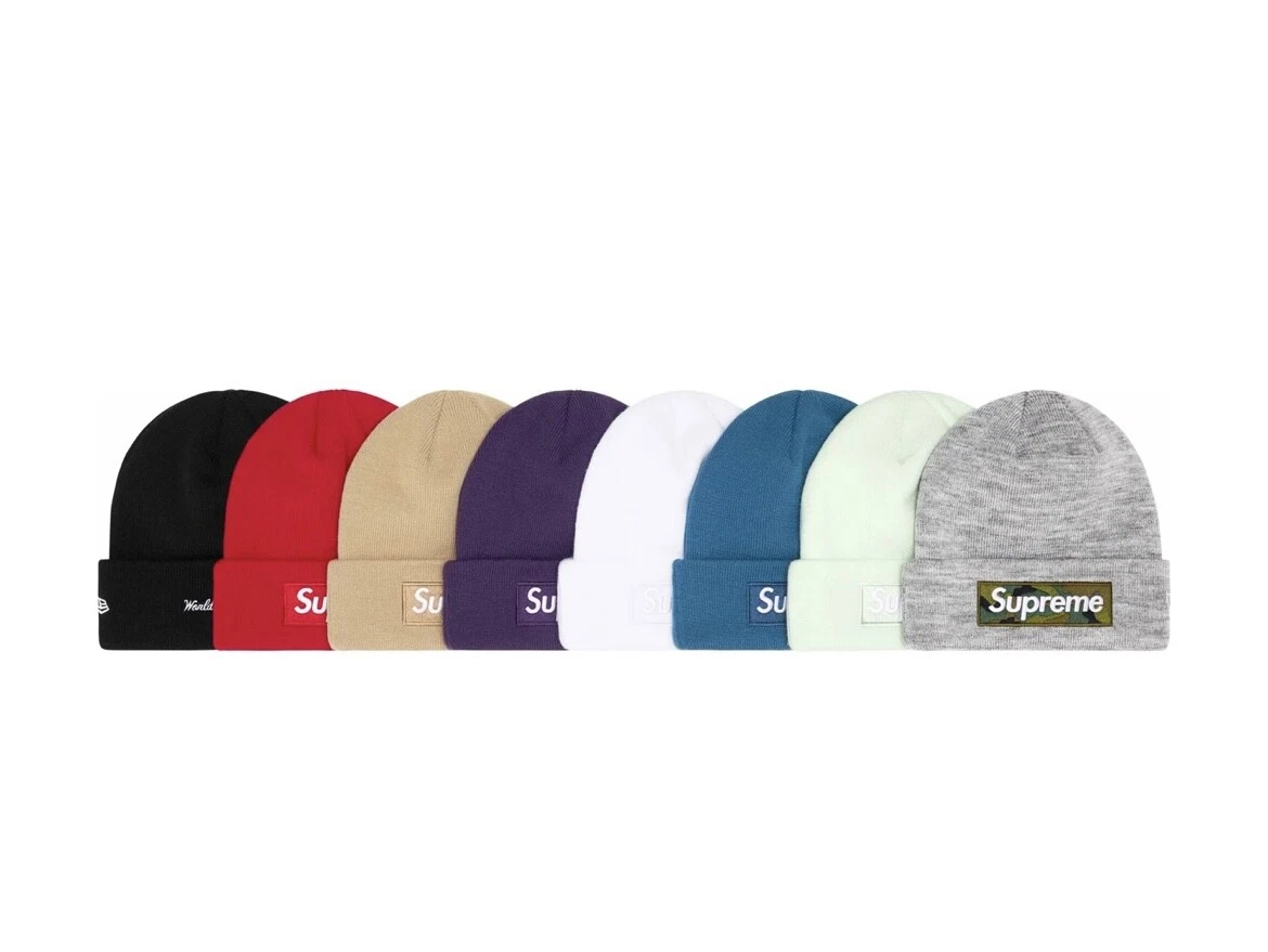 Supreme 23FW boîte nouvelle ère logo beanie à la main
