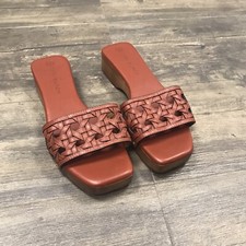 Tory Burch Basketweave Clog Women Size 8M 88748 Calf Leather EUC