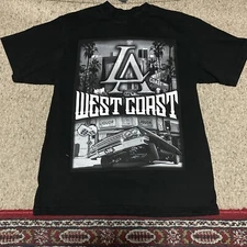 West Coast Los Angeles Low Rider T-Shirt Print On Shaka Wear Heavyweight Tee L