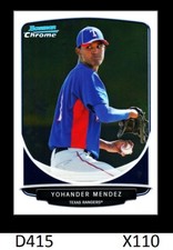 1-2013 BOWMAN CHROME PROSPECTS YOHANDER MENDEZ RANGERS LARGE QTY AVAILABLE