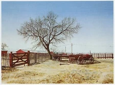 Mondel Rogers THE HOODLUM WAGONS Burk Burnett Texas ranch western art print