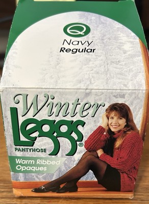 Winter Legs Panthose Warm Ribbed Opaques. Navy Regular. New In Box