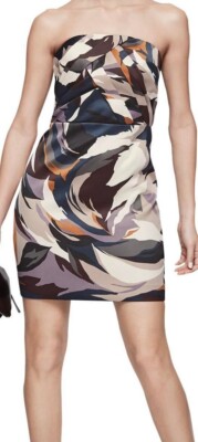 Reiss Juna Printed Bustier Mini Dress in US 4 (in dry clean garment bag)