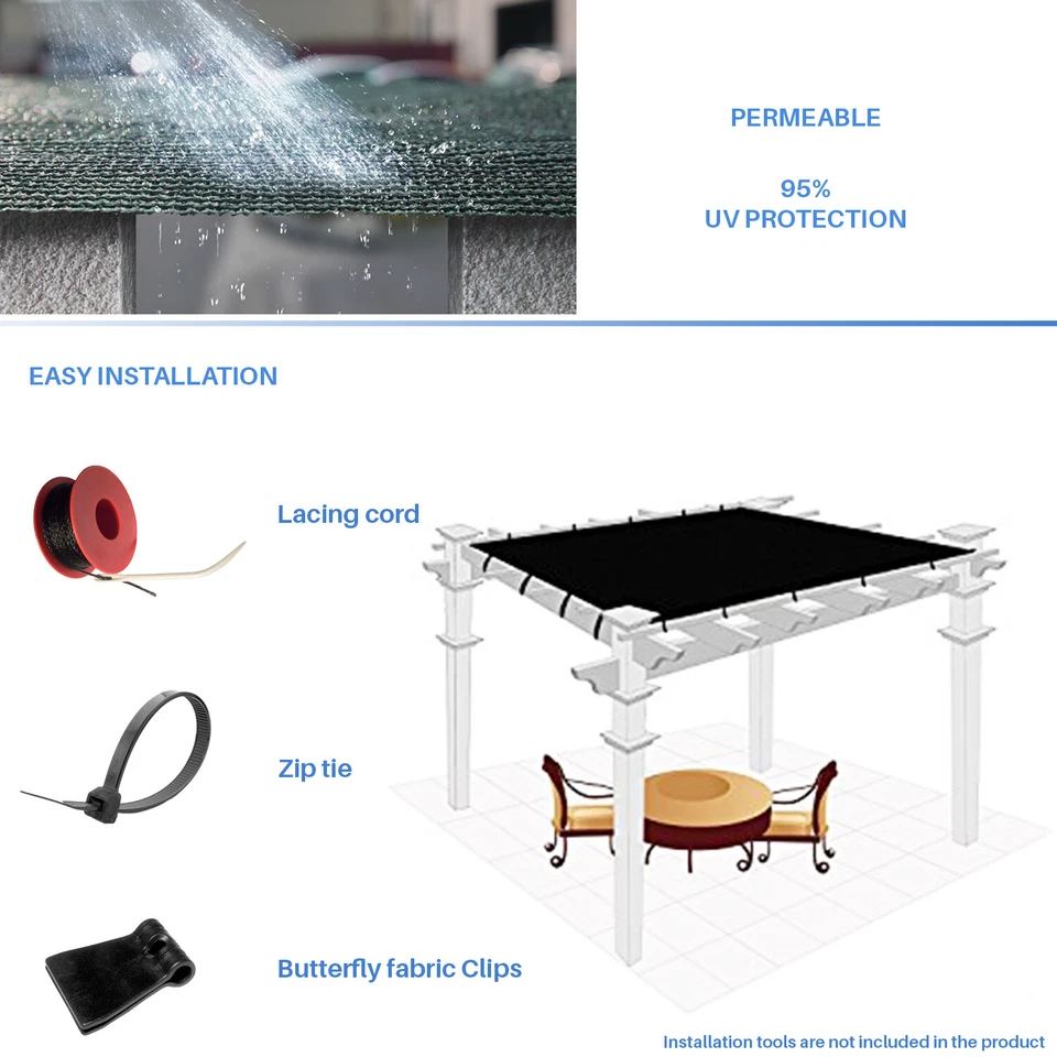 8 FT Green Fabric Roll Sunwind Screen UV Block Shade Cloth patio Yard - Image 4 of 4