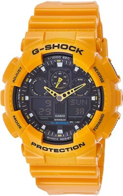 値下げ 中古 CASIO G-SHOCK レアカラー GA-100A イエロー Casio G-Shock GA-100A-9ADR Yellow Analog Digital Resin Strap