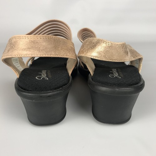 SKECHERS Rumblers Slingback Wedge Sandals - Womens Size 11 - Rose Gold Metallic - Picture 5 of 10