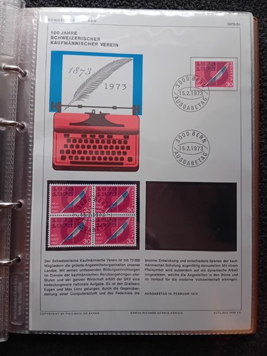 Switzerland CTO blocks on card in a 23 page folder spaces for MNH also - Picture 12 of 24