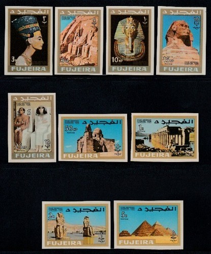 FUJEIRA antico egizio arte e architettura MNH set imperforato