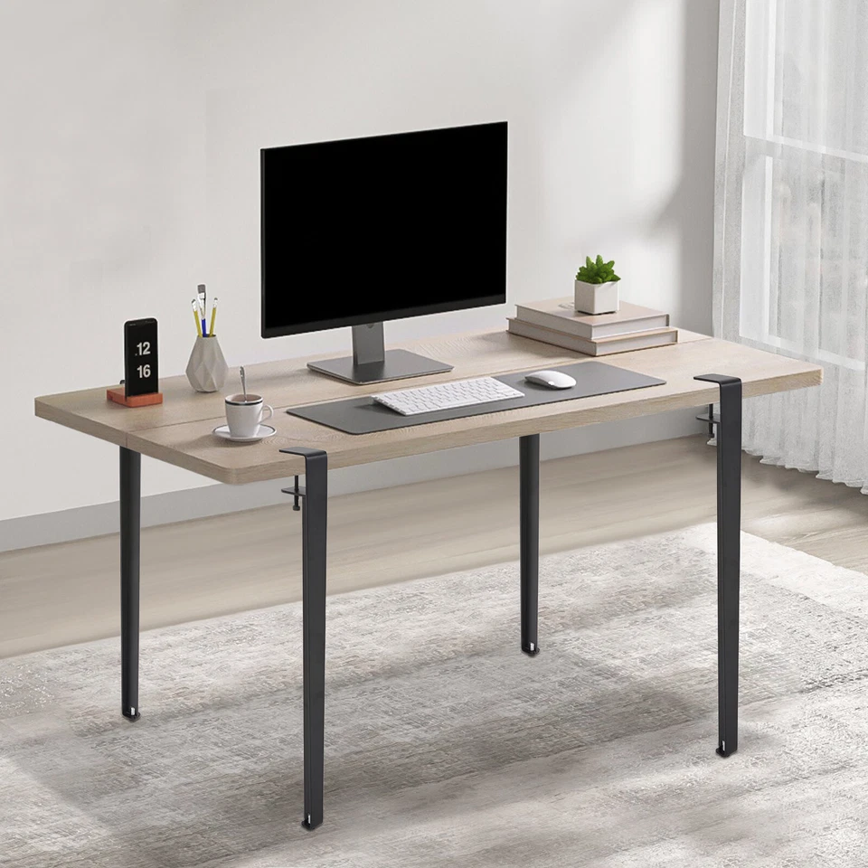 4 patas de mesa ajustables, patas de abrazadera de mesa, patas de mesa en forma de F negras Foto 2 de 4