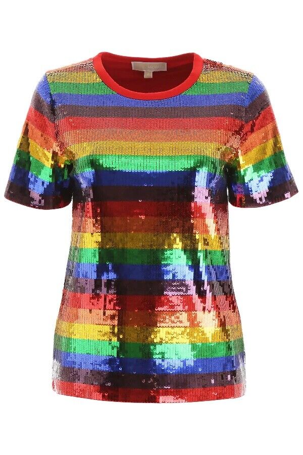 Michael Kors Sequins T-Shirt Rainbow Multi AUTHENTIC NWT Michael Kors Sequins T-Shirt Rainbow Multi AUTHENTIC NWT