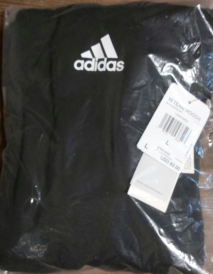 Sudadera con capucha negra Adidas Team para mujer talla L Foto 4 de 4